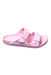 A Pink Sandals from Birkenstock in size 6T for girl. (Front View)