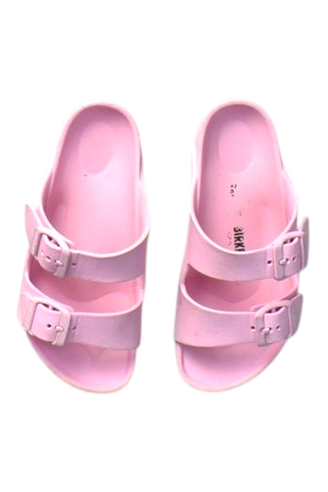 A Pink Sandals from Birkenstock in size 6T for girl. (Back View)