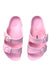 A Pink Sandals from Birkenstock in size 6T for girl. (Back View)