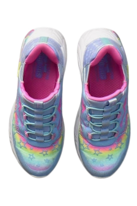 A Multicolour Sneakers from Skechers in size 7Y for girl. (Back View)