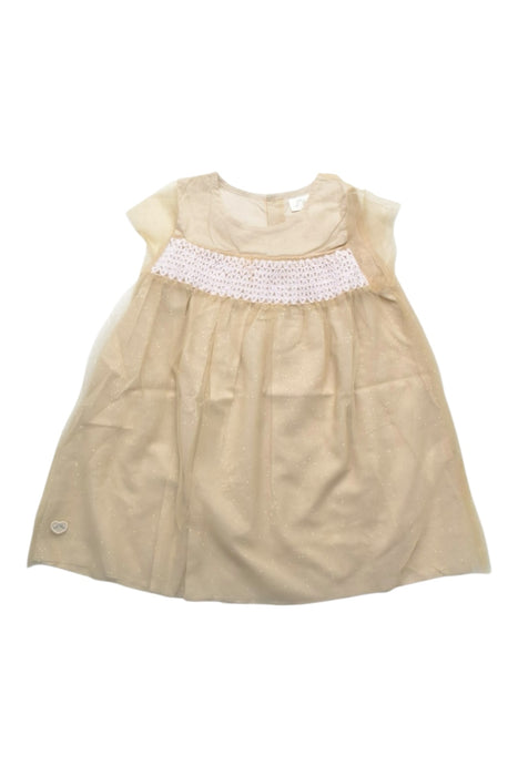 A Beige Sleeveless Dresses from Chateau de Sable in size 3T for girl. (Front View)
