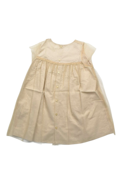 A Beige Sleeveless Dresses from Chateau de Sable in size 3T for girl. (Back View)