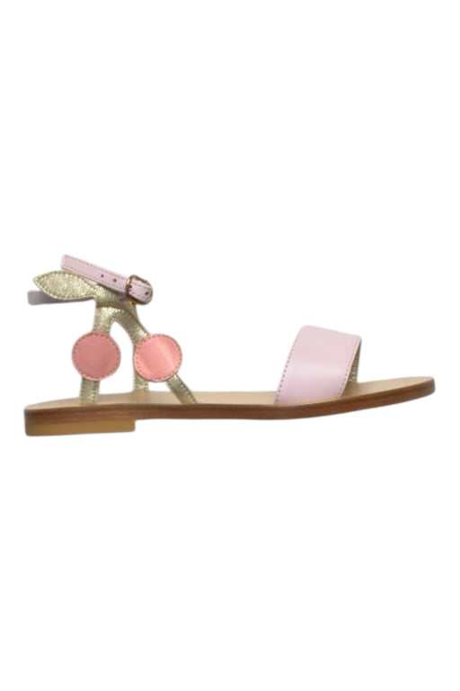 A Pink Sandals from Bonpoint in size 7Y for girl. (Front View)