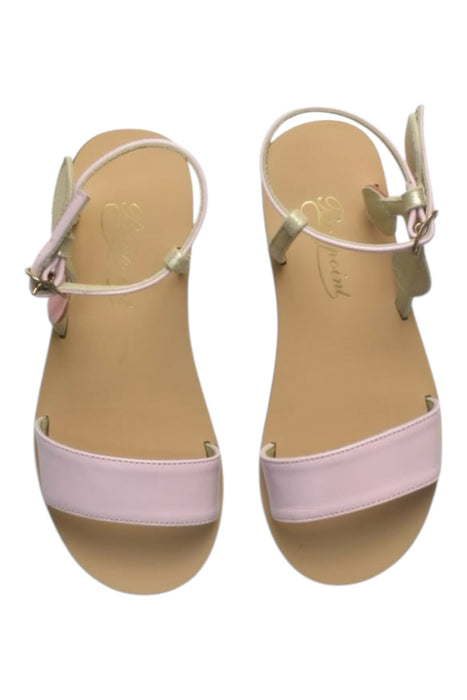 A Pink Sandals from Bonpoint in size 7Y for girl. (Back View)