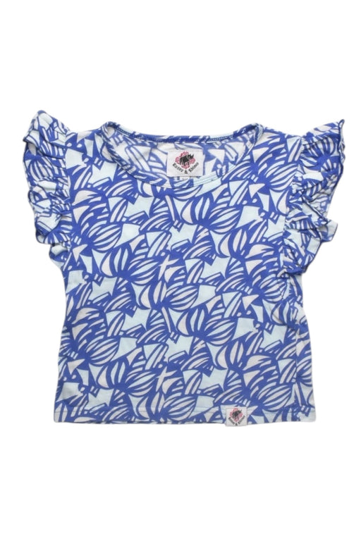 A Blue Short Sleeve Tops from Roses & Rhinos in size 3T for girl. (Front View)