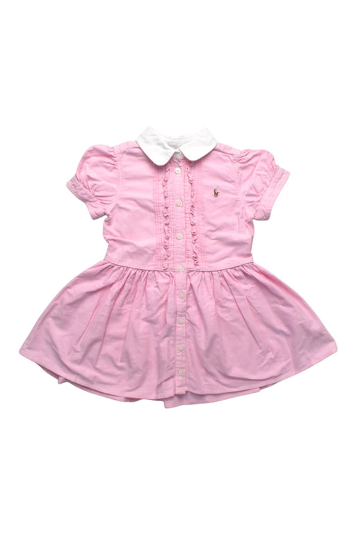 A Pink Short Sleeve Dresses from Polo Ralph Lauren in size 3T for girl. (Front View)