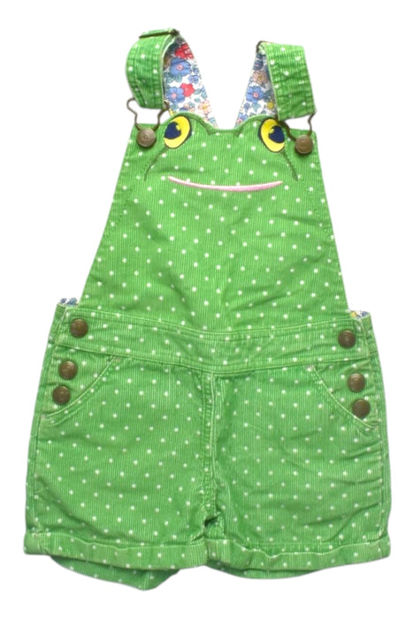 A Green Overall Shorts from Boden in size 4T for girl. (Front View)