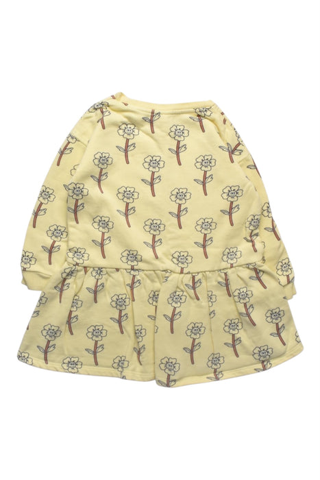A Yellow Long Sleeve Dresses from Seed in size 3T for girl. (Back View)