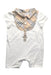 A White Short Sleeve Rompers from Burberry in size 3-6M for boy. (Front View)