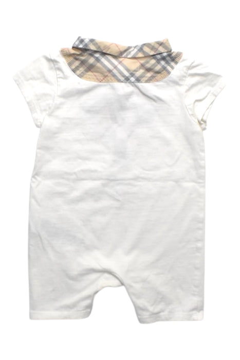 A White Short Sleeve Rompers from Burberry in size 3-6M for boy. (Back View)