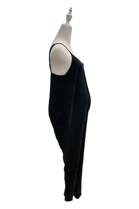 A Black Sleeveless Jumpsuits from Hatch in size Maternity-M for maternity. (Back View)