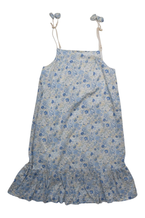 A Blue Sleeveless Dresses from Chateau de Sable in size 10Y for girl. (Front View)