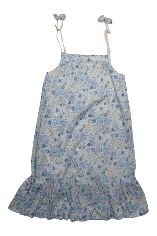 A Blue Sleeveless Dresses from Chateau de Sable in size 10Y for girl. (Front View)