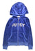 A Blue Lightweight Jackets from Juicy Couture in size 6T for girl. (Front View)