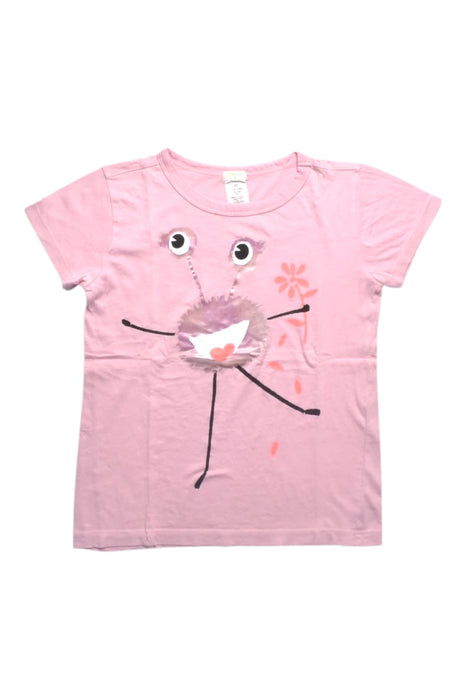 A Pink Short Sleeve T Shirts from Crewcuts in size 6T for girl. (Front View)