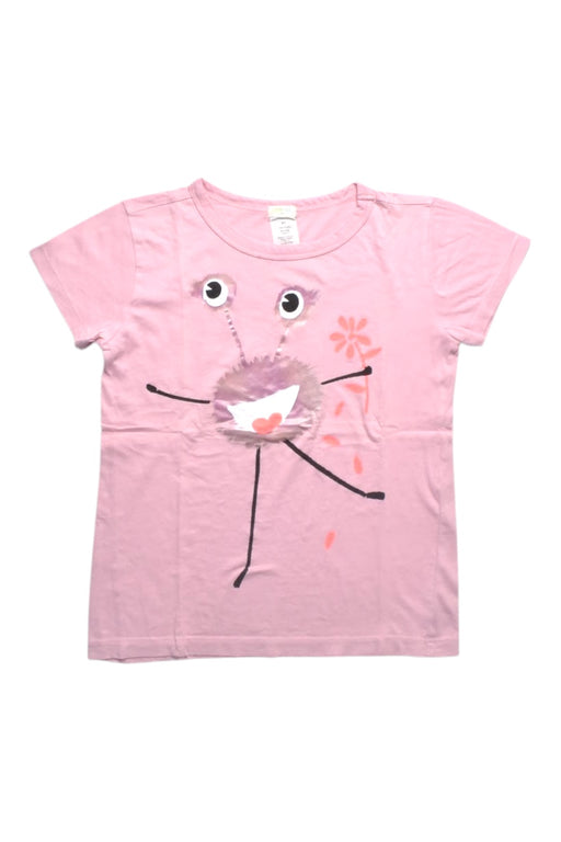 A Pink Short Sleeve T Shirts from Crewcuts in size 6T for girl. (Front View)