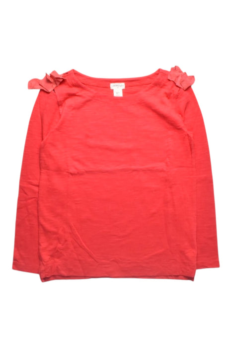 A Red Long Sleeve Tops from Crewcuts in size 6T for girl. (Front View)