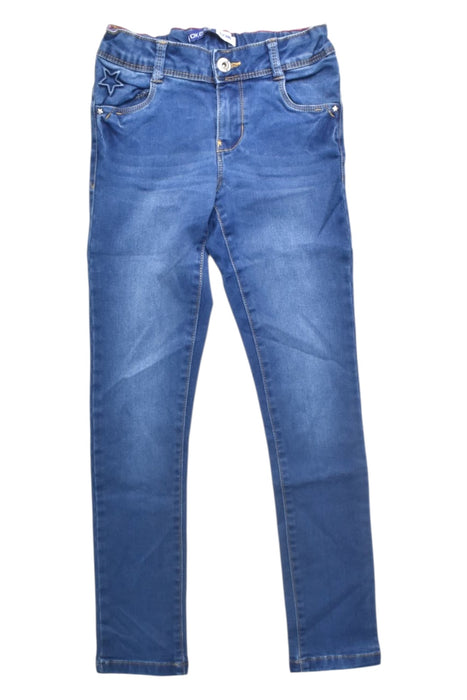 A Blue Jeans from Okaïdi in size 9Y for girl. (Front View)