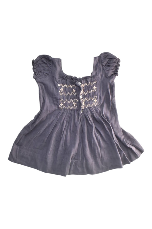 A Blue Short Sleeve Tops from Velveteen in size 6-12M for girl. (Front View)