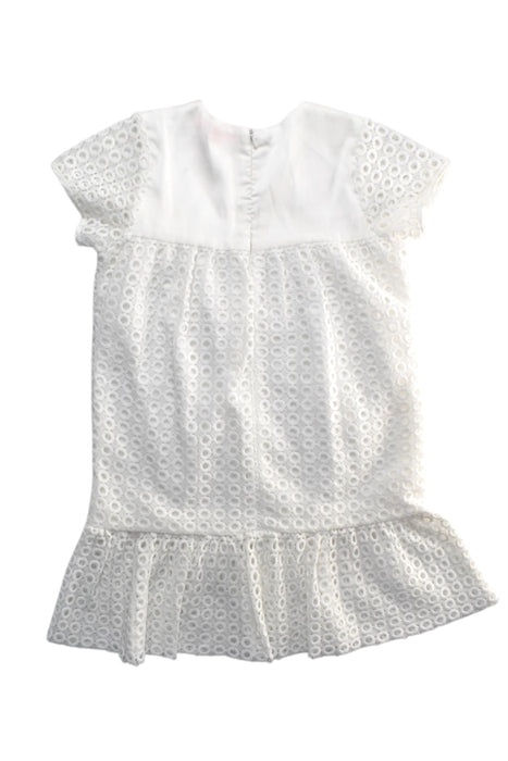 A White Short Sleeve Dresses from ADE.C in size 6T for girl. (Back View)