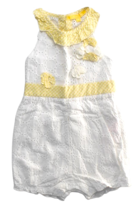 A White Sleeveless Rompers from Nicholas & Bears in size 3-6M for girl. (Front View)