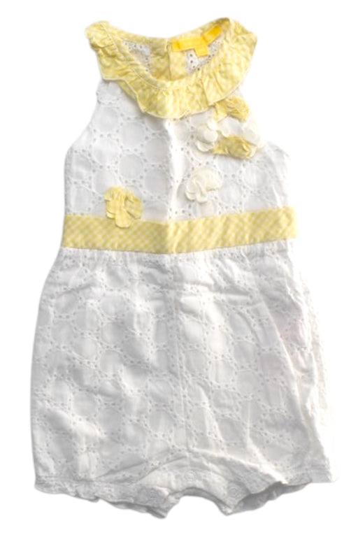A White Sleeveless Rompers from Nicholas & Bears in size 3-6M for girl. (Front View)