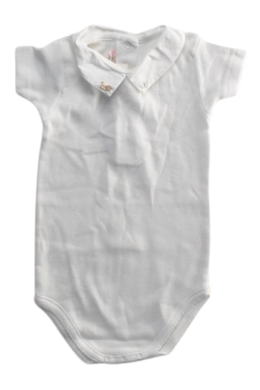 A White Short Sleeve Bodysuits from Bonpoint in size 3-6M for girl. (Front View)