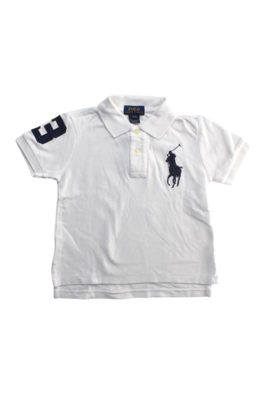 A White Short Sleeve Polos from Polo Ralph Lauren in size 2T for boy. (Front View)