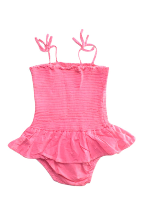 A Pink Sleeveless Rompers from Seed in size 6-12M for girl. (Back View)