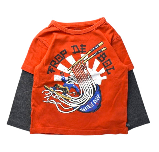 A Orange Long Sleeve T Shirts from La Compagnie des Petits in size 3T for boy. (Front View)