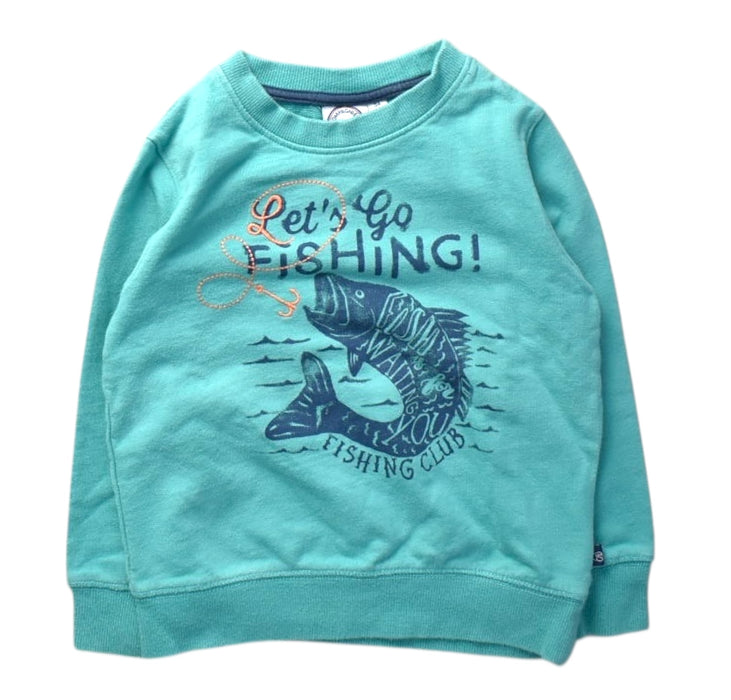 A Green Crewneck Sweatshirts from La Compagnie des Petits in size 3T for boy. (Front View)