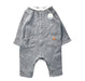 A Grey Long Sleeve Rompers from La Compagnie des Petits in size 3-6M for boy. (Front View)