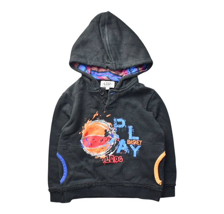 A Black Hooded Sweatshirts from La Compagnie des Petits in size 3T for boy. (Front View)