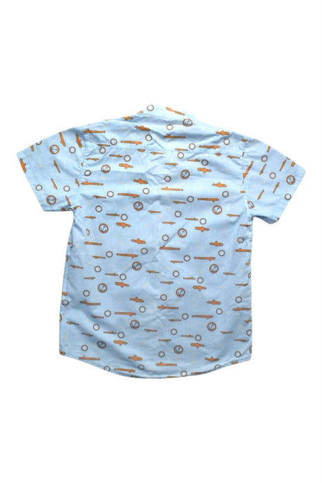 A Navy Short Sleeve Shirts from Maison Q in size 6T for boy. (Back View)