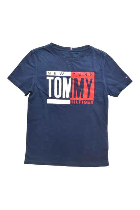 A Navy Short Sleeve T Shirts from Tommy Hilfiger in size 7Y for boy. (Front View)