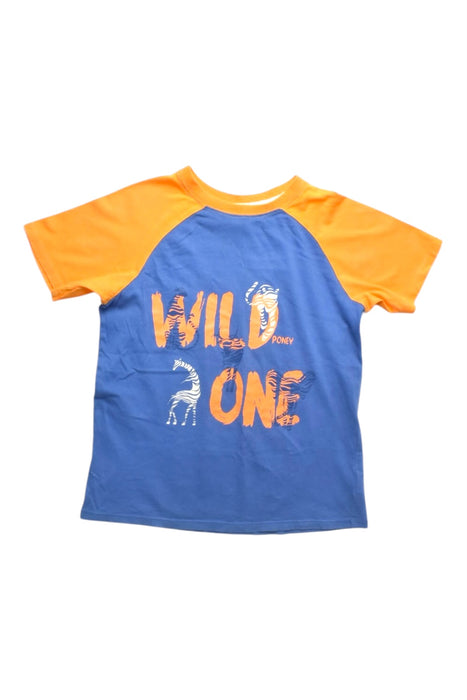 A Blue Short Sleeve T Shirts from PONEY in size 7Y for boy. (Front View)