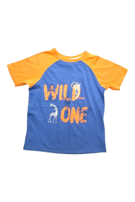 A Blue Short Sleeve T Shirts from PONEY in size 7Y for boy. (Front View)
