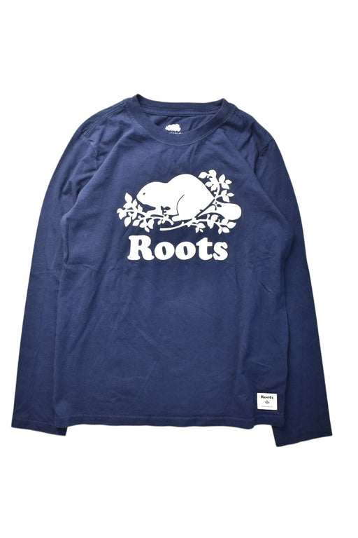 A Navy Long Sleeve T Shirts from Roots in size 9Y for boy. (Front View)