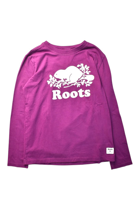 A Purple Long Sleeve T Shirts from Roots in size 9Y for girl. (Front View)