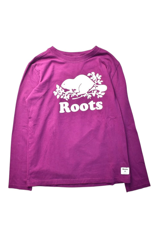 A Purple Long Sleeve T Shirts from Roots in size 9Y for girl. (Front View)