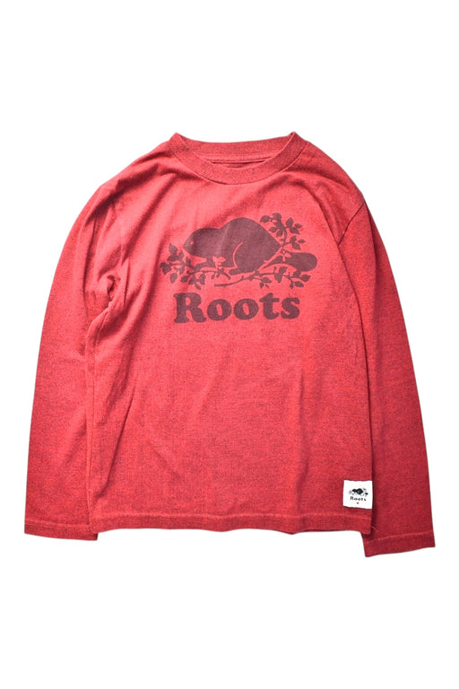 A Red Long Sleeve T Shirts from Roots in size 7Y for boy. (Front View)