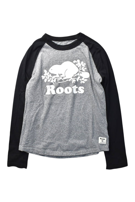 A Grey Long Sleeve T Shirts from Roots in size 9Y for boy. (Front View)