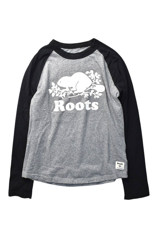 A Grey Long Sleeve T Shirts from Roots in size 9Y for boy. (Front View)