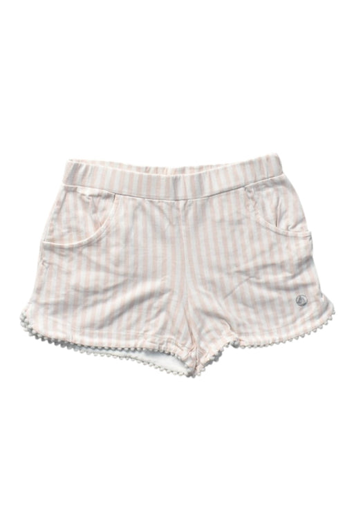 A White Shorts from Petit Bateau in size 6T for girl. (Front View)