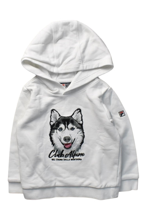 A White Hooded Sweatshirts from Fila in size 4T for boy. (Front View)