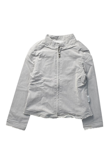 A Grey Lightweight Jackets from Gianfranco Ferre Kids in size 6T for girl. (Front View)