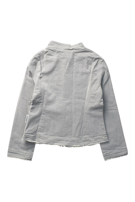 A Grey Lightweight Jackets from Gianfranco Ferre Kids in size 6T for girl. (Back View)