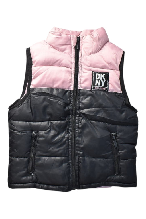 A Pink Outerwear Vests from DKNY in size 5T for girl. (Front View)