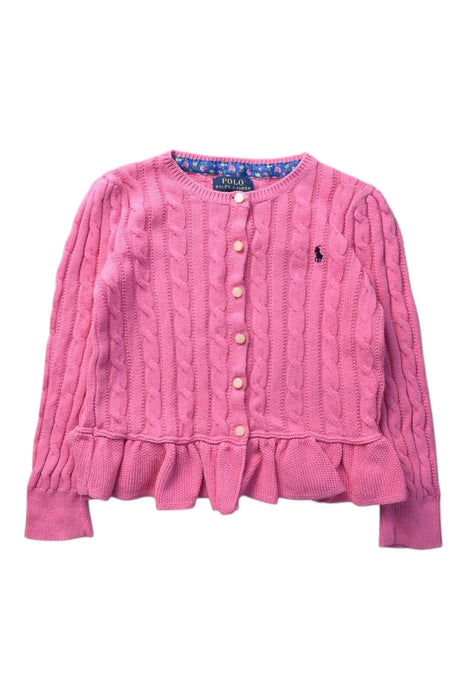 A Pink Cardigans from Polo Ralph Lauren in size 6T for girl. (Front View)