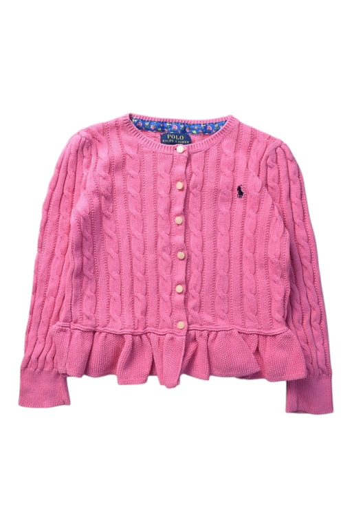 A Pink Cardigans from Polo Ralph Lauren in size 6T for girl. (Front View)